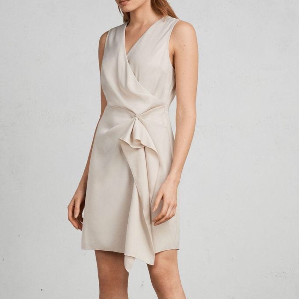 AllSaints Erica Silk Dress Size 6